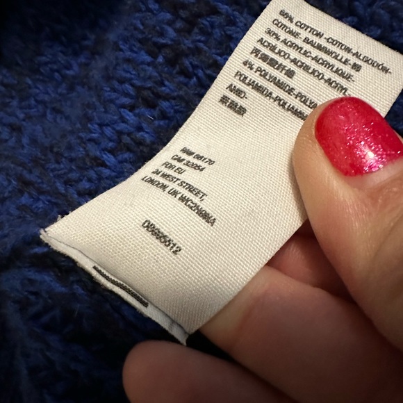 Free People High Hopes Chunky Knit Cardigan Open Front Cobalt Blue Size M - Picture 6 of 7